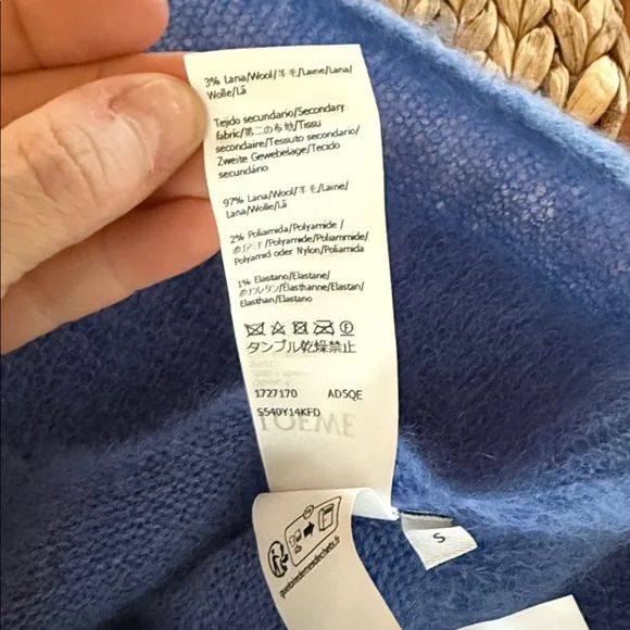 Loewe Mohair Polo Sweater Blue Size S - Picture 14 of 15